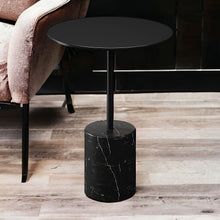 Load image into Gallery viewer, Steel And Marble Round End Table - Black