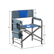 Load image into Gallery viewer, Padded Folding Outdoor Chair With Storage Pockets, Lightweight Oversized Directors Chair For Indoor, Outdoor Camping, Picnics And Fishing