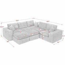 Load image into Gallery viewer, Sectional Sofa With Moveable Ottoman