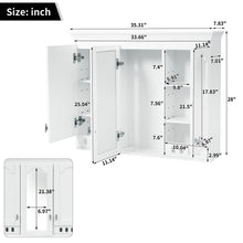 Load image into Gallery viewer, Wall Mount Mirror Cabinet With Adjustable Shelves, Soft Closing Hinges