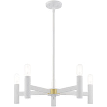 Load image into Gallery viewer, 19'' Five Light Dimmable Chandelier With Shades - White
