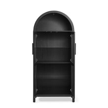 Load image into Gallery viewer, Wood Oval Accent Cabinet With Two Doors - Black