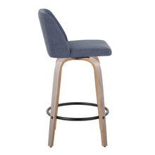 Load image into Gallery viewer, Toriano - Contemporary Fixed Height Counter Stool With Swivel & Round Footrest (Set of 2)