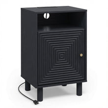 Load image into Gallery viewer, Nightstand With Charging Station & Storage