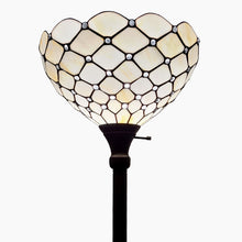 Load image into Gallery viewer, 62" Traditional Shaped Floor Lamp With Stained Glass Bowl Shade - Brown / White