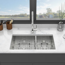 Load image into Gallery viewer, Modern Double Bowl Undermount Sink Design With 10" Deep Basins