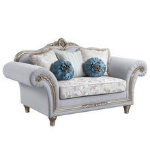 Load image into Gallery viewer, Linen Loveseat And Toss Pillows - Light Gray / Platinum
