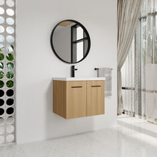 Load image into Gallery viewer, Floating Bathroom Vanity With Sink, Wall Mounted Double Door Storage
