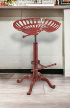 Load image into Gallery viewer, Backless Adjustable Height Bar Chair With Footrest 23" - Red