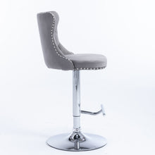 Load image into Gallery viewer, Swivel Barstools Adjusatble Seat Height From 25-33", Modern Upholstered Base Bar Stools With Backs Comfortable Tufted For Home Pub And Kitchen Island (Set of 2)
