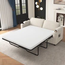 Load image into Gallery viewer, Sleeper Sofa Loveseat Sofa With Full Size Mattress, 2 USB Ports, 2 Cup Holders, 2 Side Pockets And Phone Holder