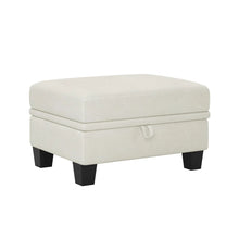 Load image into Gallery viewer, Chenille Storage Ottoman (714392) - Beige / Black