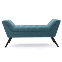 Load image into Gallery viewer, Modern Fabric Bench With Padded Seat And Wide U Shape Design - Teal