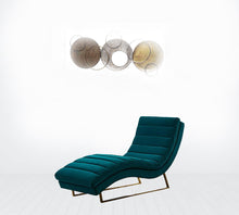Load image into Gallery viewer, Tufted Velvet Solid Color Chaise Lounge Chair - Green And Silver