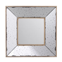 Load image into Gallery viewer, 12" Square Wall Mounted Vintage Style Glass Frame Accent Mirror - Pearl Silver