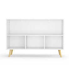 Load image into Gallery viewer, Bookcase With Collapsible Drawers, Book Display Storage Cabinet Organizer - White / Blue