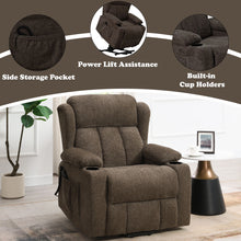 Load image into Gallery viewer, Lusio - Power Motion Recliner With Lift & Cup Holder - Brown