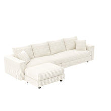 Load image into Gallery viewer, 4 Seat Sofa With Soft Pillows And Movable Ottoman