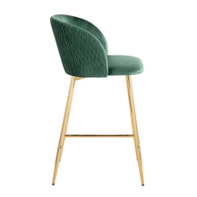 Load image into Gallery viewer, Fran - Pleated Waves Contemporary / Glam Fixed Height Counter Stool (Set of 2)