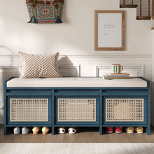 Load image into Gallery viewer, Entryway Shoe Bench With Drawers & Button Tufted Cushion