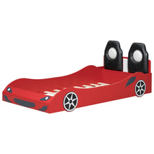 Load image into Gallery viewer, Race Car Shaped Platform Bed With LED And Upholstered Backrest In