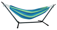 Load image into Gallery viewer, Stripe Two Person Hammock With Stand - Blue / Green