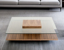 Load image into Gallery viewer, Glass Coffee Table With Shelf - Clear And Brown