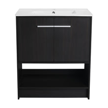 Load image into Gallery viewer, Modern Bathroom Vanity With Ceramic Sink, Freestanding Cabinet, Soft Closing Doors