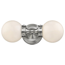 Load image into Gallery viewer, Two Light Wall Sconce With Round Frosted Glass Shade - Silver