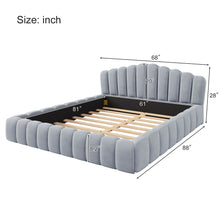 Load image into Gallery viewer, Floor Bed Frame Shell Shaped Headboard For Bedroom, No Box Spring Needed