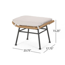 Load image into Gallery viewer, Outdoor Modern Boho Wicker Ottoman With Cushions (Set of 2)