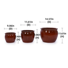 Load image into Gallery viewer, 3 Pieces Ceramic Flowerpot, Planter For Patio, Garden Or Windowsills