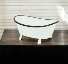 Load image into Gallery viewer, Fabric Hand Painted Decorative Tub Tabletop Sculpture - White