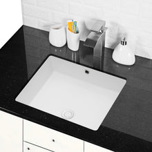 Load image into Gallery viewer, Modern Rectangular Undermount Bathroom Sink With Overflow Ceramic
