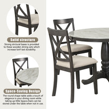 Load image into Gallery viewer, 5 Pieces Dining Table And Chairs Set For 4 Persons, Kitchen Room Solid Wood Table With 4 Chairs