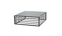 Load image into Gallery viewer, Smoked Glass Square Coffee Table - Black