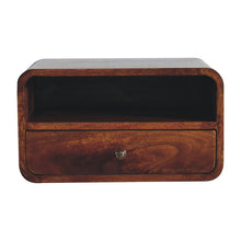 Load image into Gallery viewer, 18" Solid Wood 1 Drawer Floating Nightstand - Dark Brown
