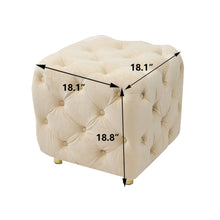 Load image into Gallery viewer, Modern Upholstered Ottoman, Exquisite Small End Table, Soft Foot Stool, Dressing Makeup Chair, Comfortable Seat For Living Room, Bedroom, Entrance