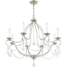 Load image into Gallery viewer, Eight Light Metal Dimmable Chandelier With Shades - Nickel