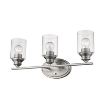 Load image into Gallery viewer, Three Light Wall Light With Clear Glass Shade - Silver