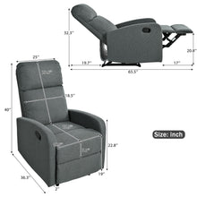 Load image into Gallery viewer, Modern Recliner Manual, Home Theater Chair With Adjustable Backrest