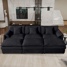 Load image into Gallery viewer, Modern Comfy Deep Seat Modular Sectional Sofa Cloud Couch With Ottoman