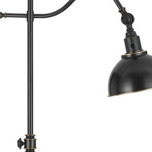 Load image into Gallery viewer, Adjustable Traditional Shaped Floor Lamp With Black Dome Shade - Bronze