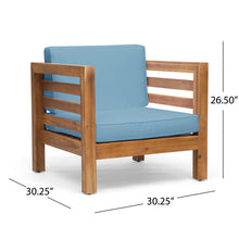 Load image into Gallery viewer, Outdoor Acacia Wood Patio Chair With Fabric Cushion