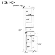 Load image into Gallery viewer, Tall Storage Cabinet With 3 Drawers And Adjustable Shelves For Bathroom