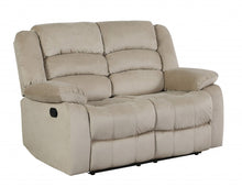 Load image into Gallery viewer, Microfiber Manual Reclining Loveseat - Beige