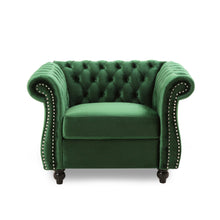 Load image into Gallery viewer, Nexuson - Upholstered Chesterfield Chair With Deep Tufted And Nailhead Trim
