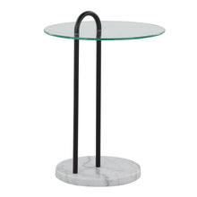 Load image into Gallery viewer, Claire - Contemporary / Glam Side Table - Black / Clear