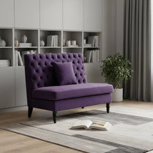 Load image into Gallery viewer, Velvet Loveseat - Plum / Black