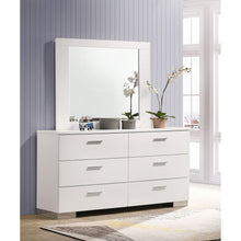 Load image into Gallery viewer, Dulcey - 6 Drawer Dresser With Mirror - Gloss White